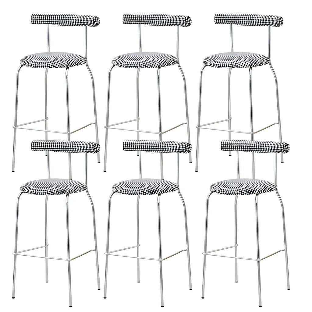 Modern Metal Comfort Cushion Durable High-Back Bar Stool