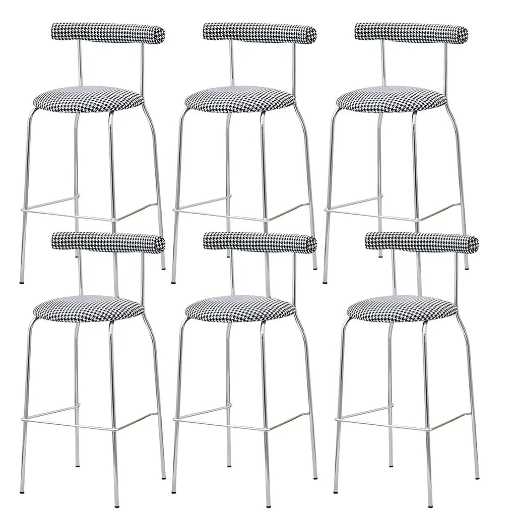 Modern Metal Comfort Cushion Durable High-Back Bar Stool