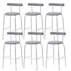 Modern Metal Comfort Cushion Durable High-Back Bar Stool
