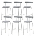 Modern Metal Comfort Cushion Durable High-Back Bar Stool