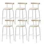 Modern Metal Comfort Cushion Durable High-Back Bar Stool