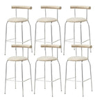 Modern Metal Comfort Cushion Durable High-Back Bar Stool