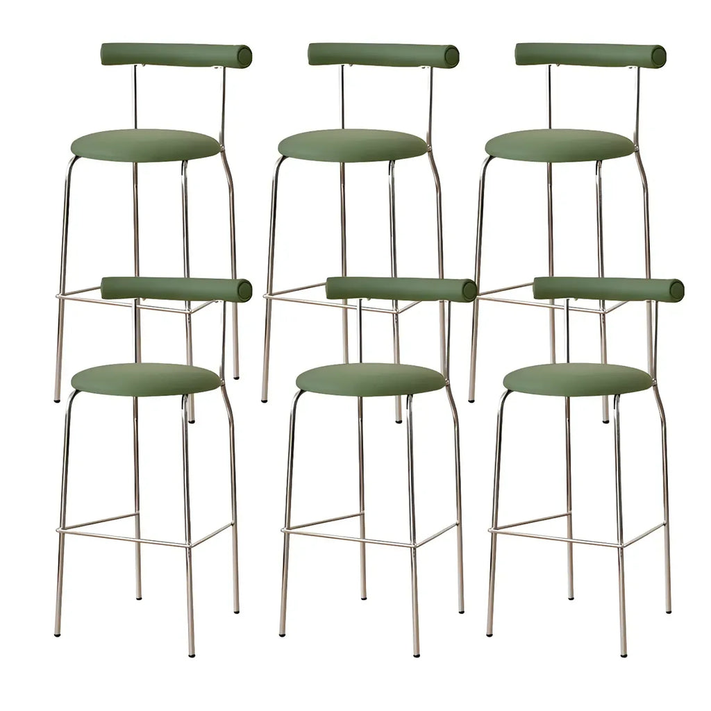 Modern Metal Comfort Cushion Durable High-Back Bar Stool