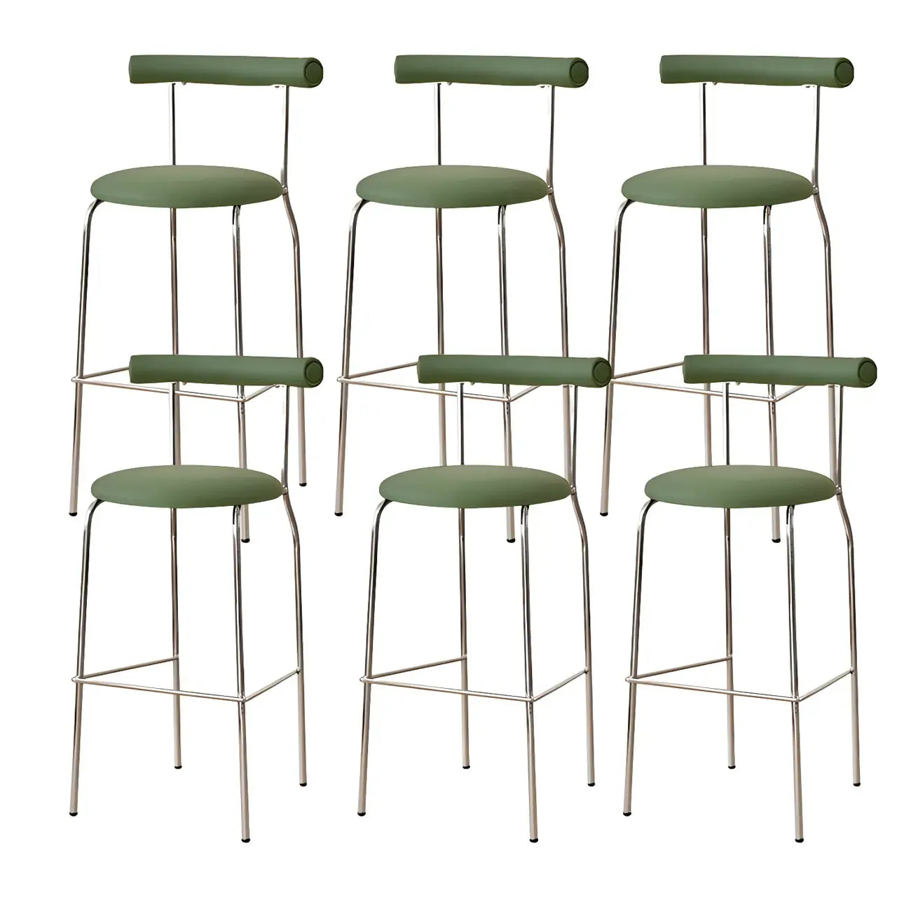 Modern Metal Comfort Cushion Durable High-Back Bar Stool