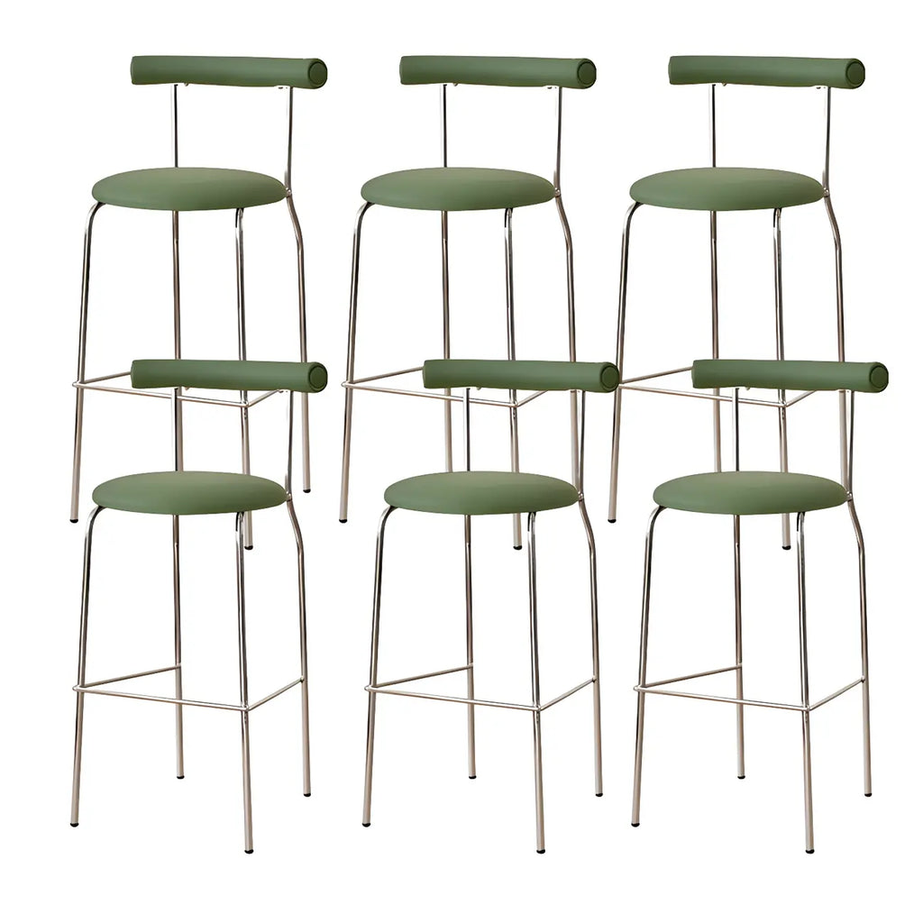 Modern Metal Comfort Cushion Durable High-Back Bar Stool