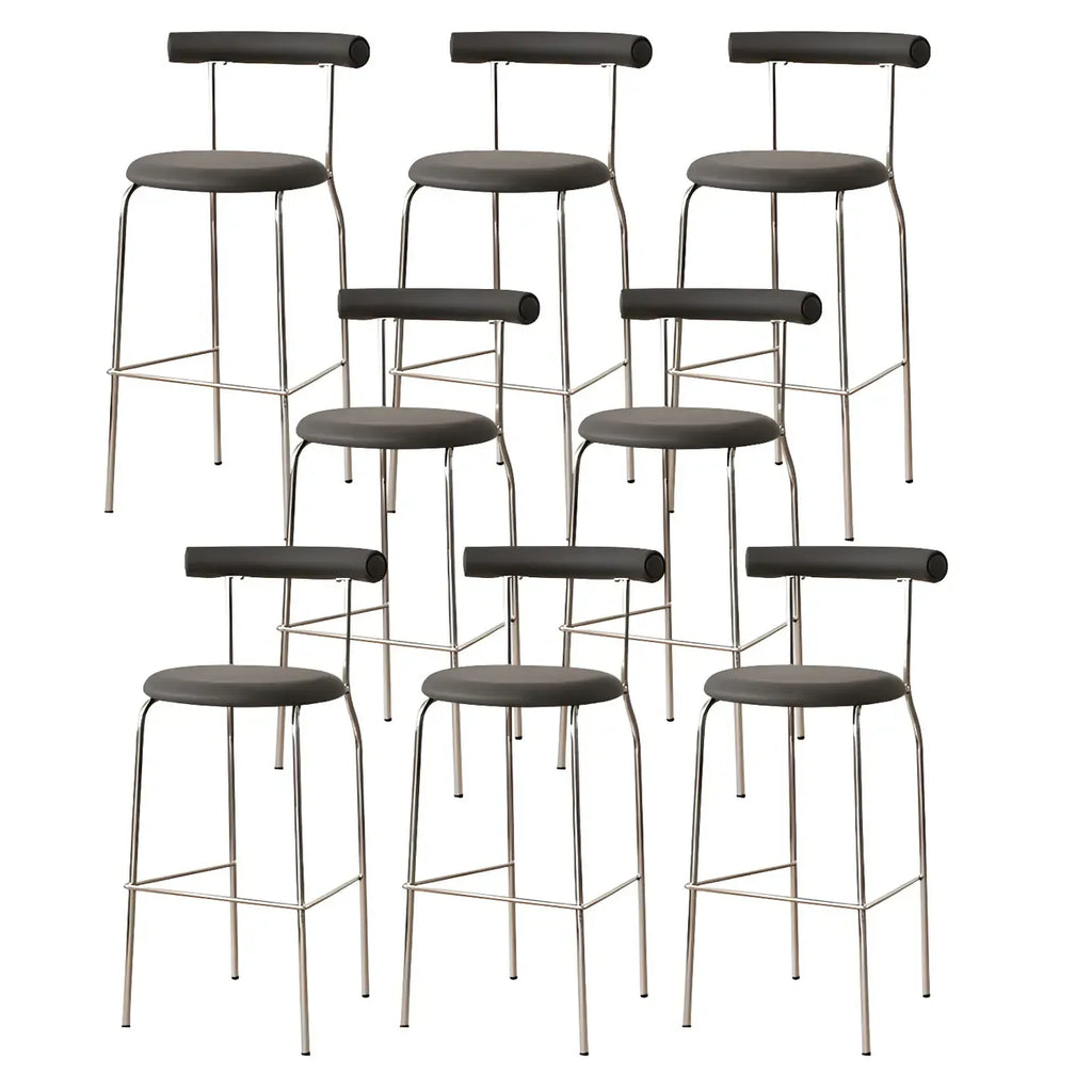 Modern Metal Comfort Cushion Durable High-Back Bar Stool