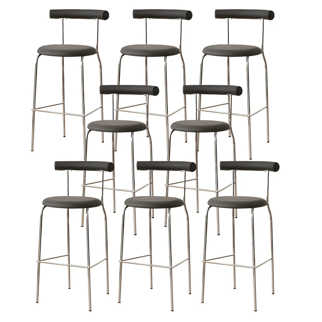 Modern Metal Comfort Cushion Durable High-Back Bar Stool
