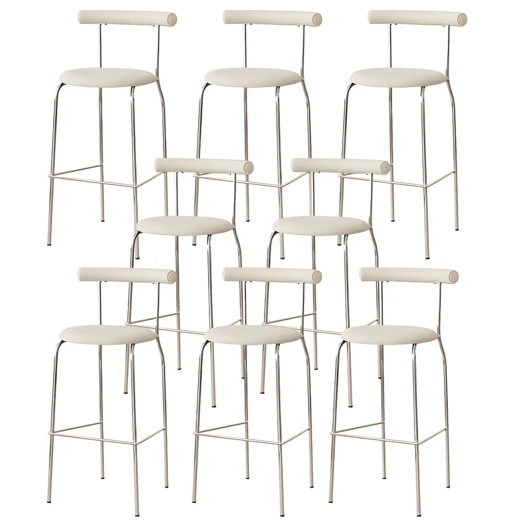 Modern Metal Comfort Cushion Durable High-Back Bar Stool