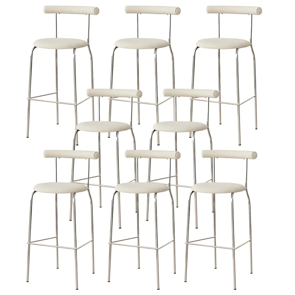 Modern Metal Comfort Cushion Durable High-Back Bar Stool