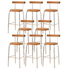 Modern Metal Comfort Cushion Durable High-Back Bar Stool