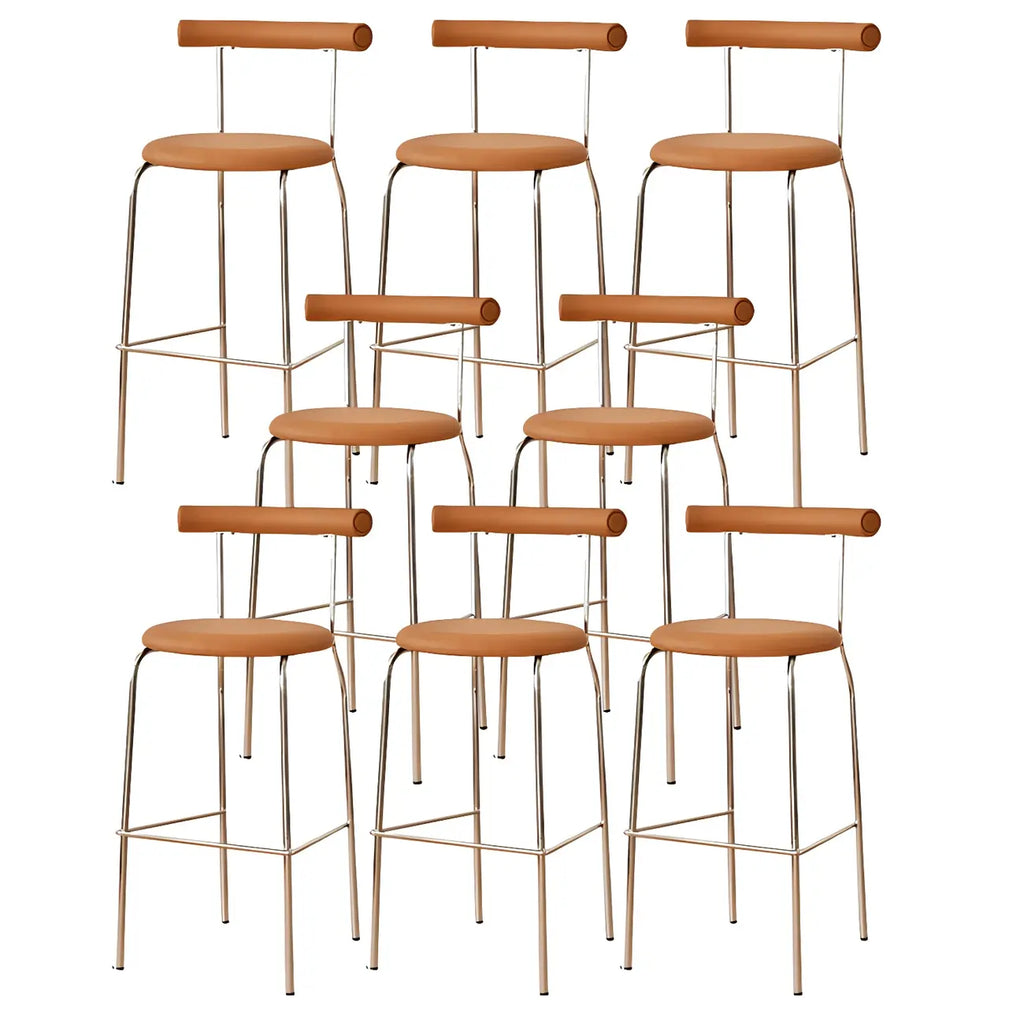 Modern Metal Comfort Cushion Durable High-Back Bar Stool