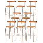 Modern Metal Comfort Cushion Durable High-Back Bar Stool
