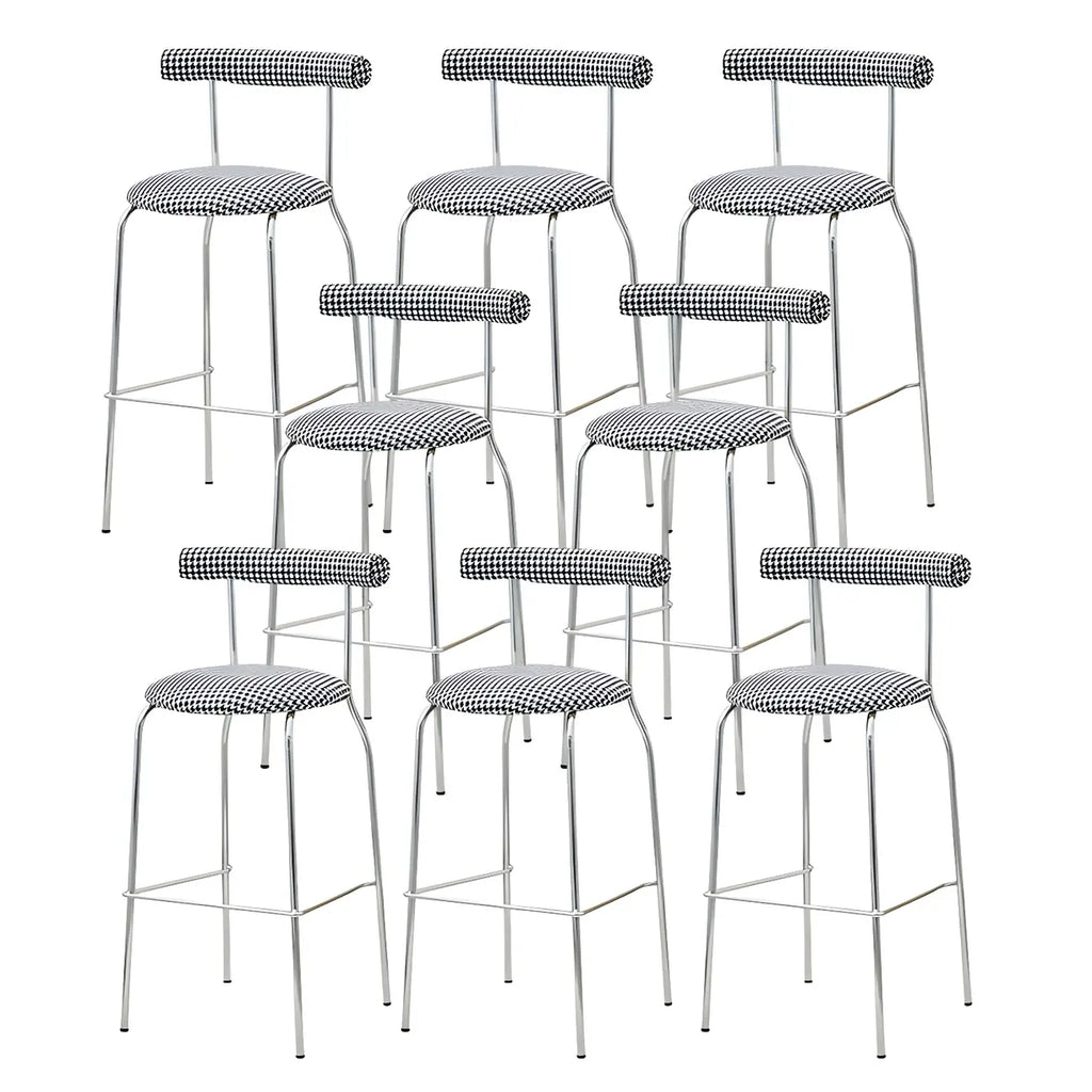 Modern Metal Comfort Cushion Durable High-Back Bar Stool