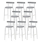 Modern Metal Comfort Cushion Durable High-Back Bar Stool
