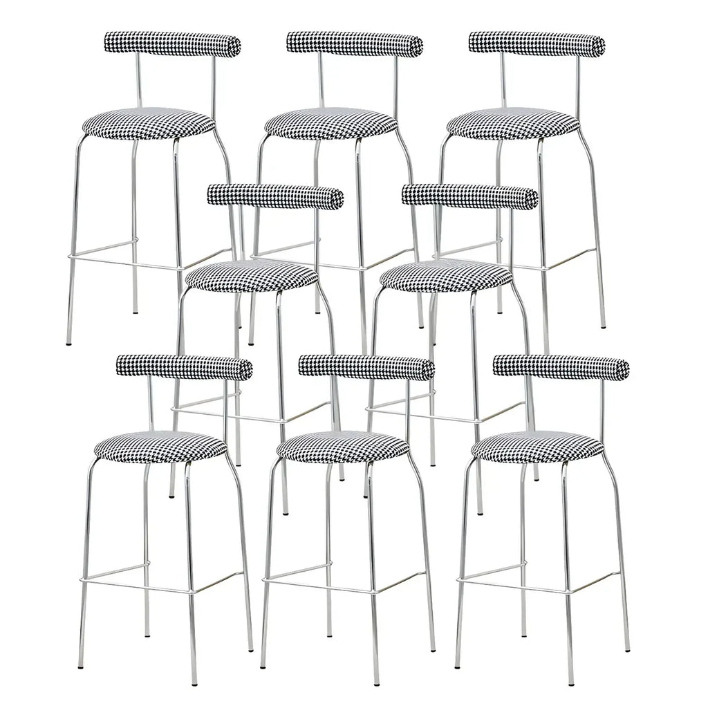 Modern Metal Comfort Cushion Durable High-Back Bar Stool