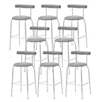 Modern Metal Comfort Cushion Durable High-Back Bar Stool