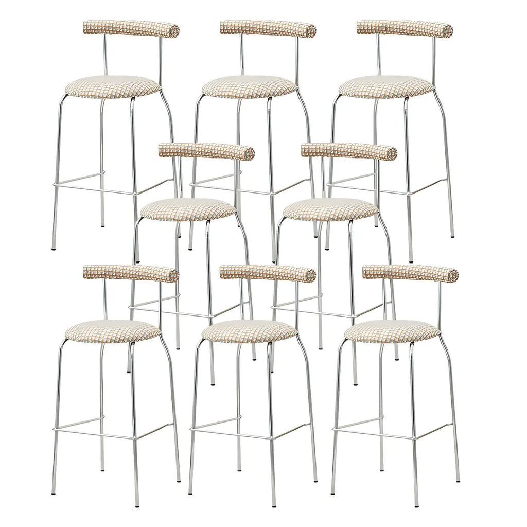 Modern Metal Comfort Cushion Durable High-Back Bar Stool