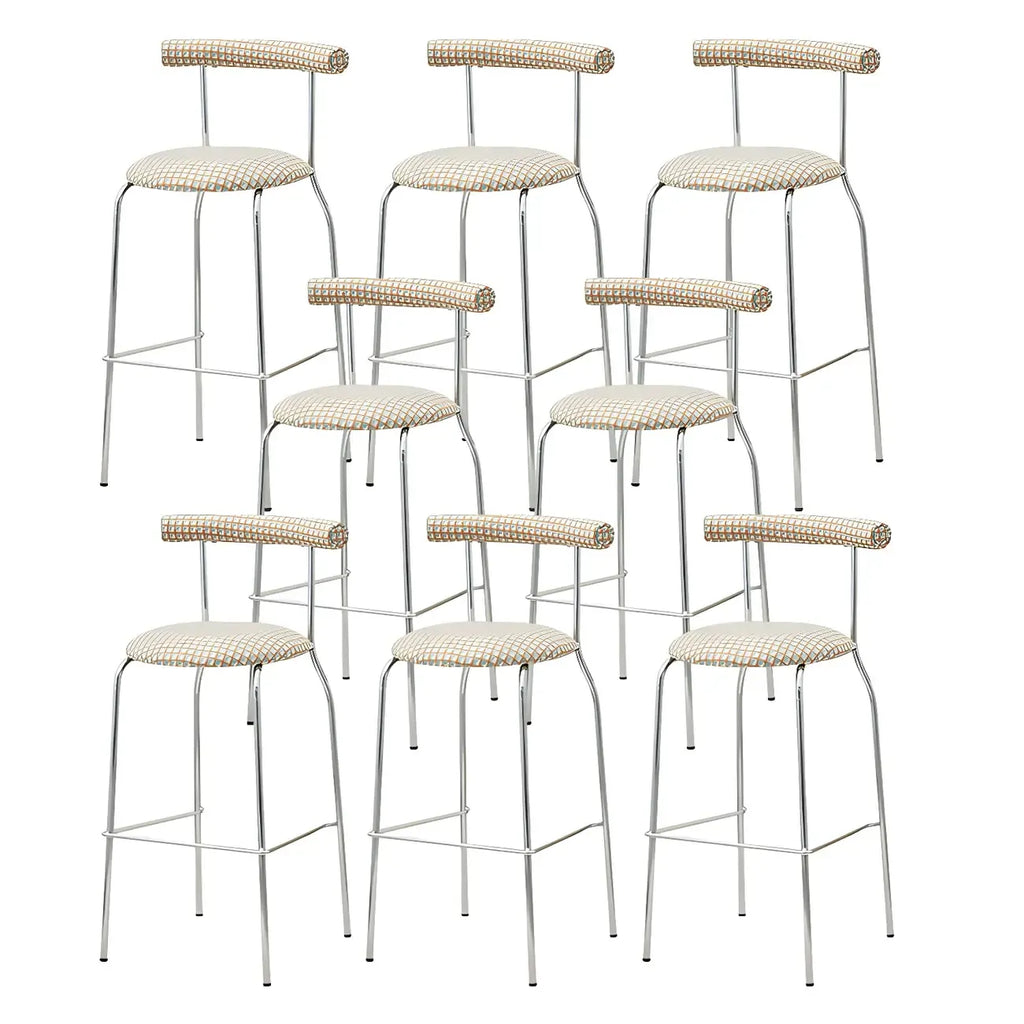 Modern Metal Comfort Cushion Durable High-Back Bar Stool