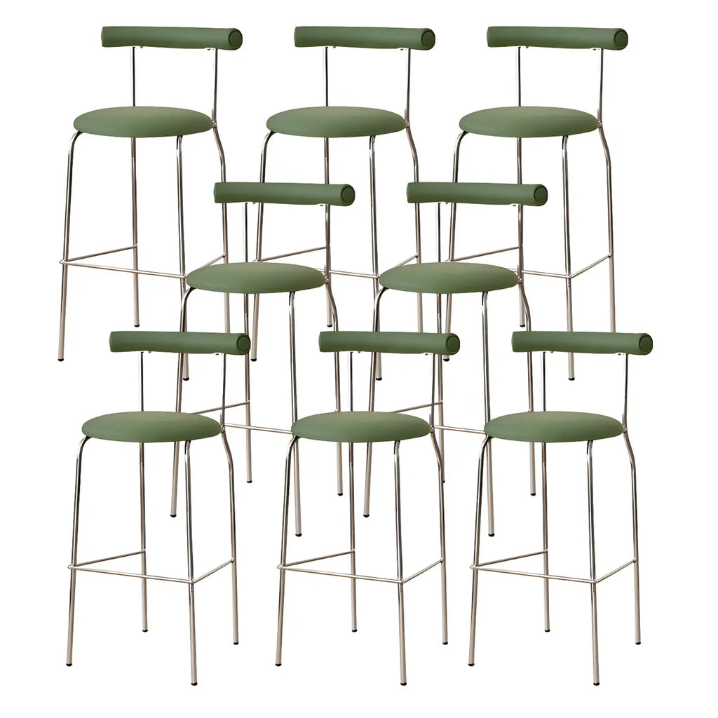 Modern Metal Comfort Cushion Durable High-Back Bar Stool