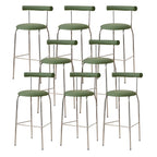 Modern Metal Comfort Cushion Durable High-Back Bar Stool