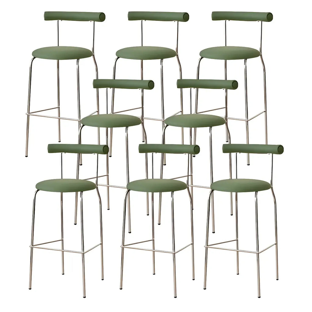 Modern Metal Comfort Cushion Durable High-Back Bar Stool