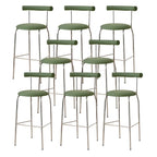 Modern Metal Comfort Cushion Durable High-Back Bar Stool