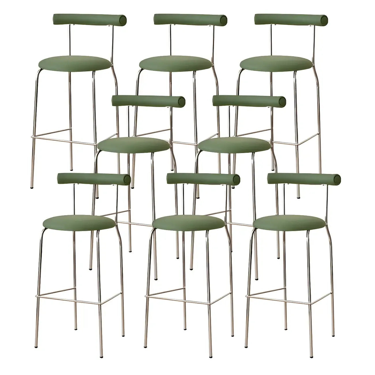 Modern Metal Comfort Cushion Durable High-Back Bar Stool