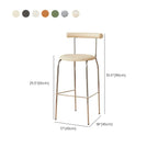 Modern Metal Comfort Cushion Durable High-Back Bar Stool