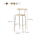 Modern Metal Comfort Cushion Durable High-Back Bar Stool