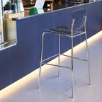 Scandinavian Square Seat Counter Height Acrylic Bar Stools