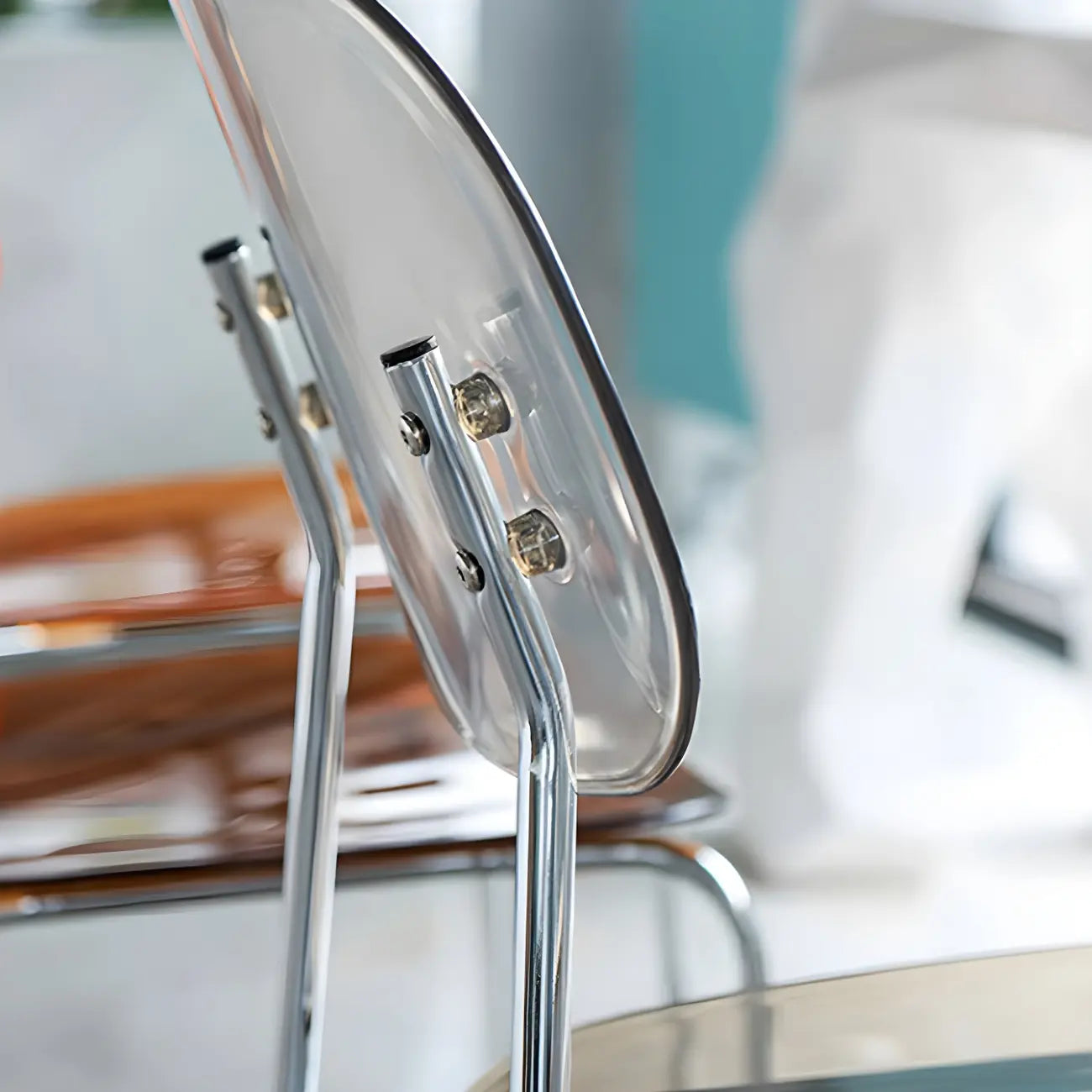 Scandinavian Square Seat Counter Height Acrylic Bar Stools