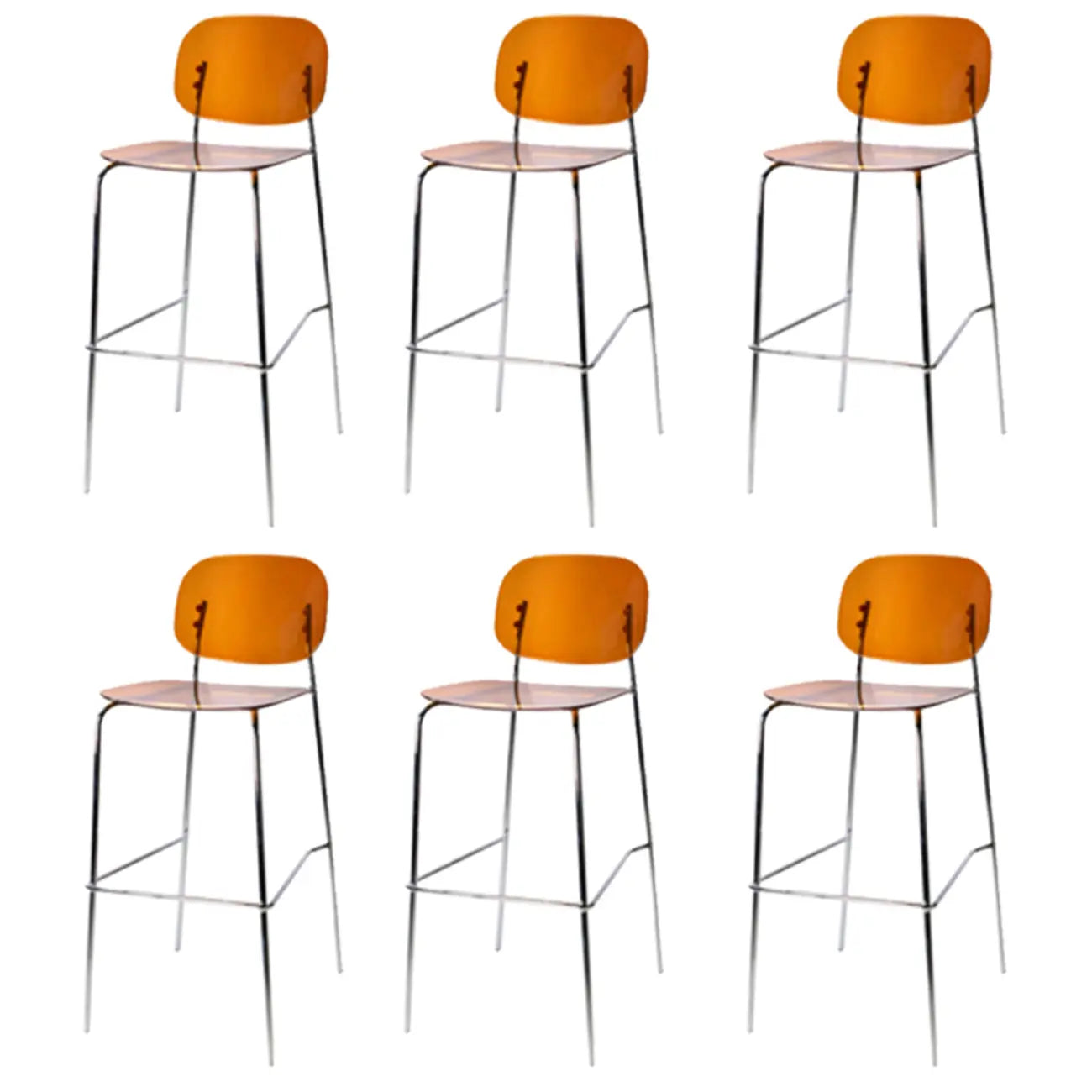 Scandinavian Square Seat Counter Height Acrylic Bar Stools