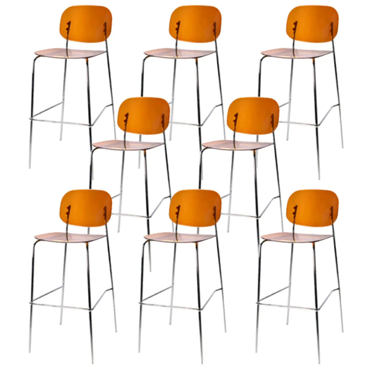 Scandinavian Square Seat Counter Height Acrylic Bar Stools