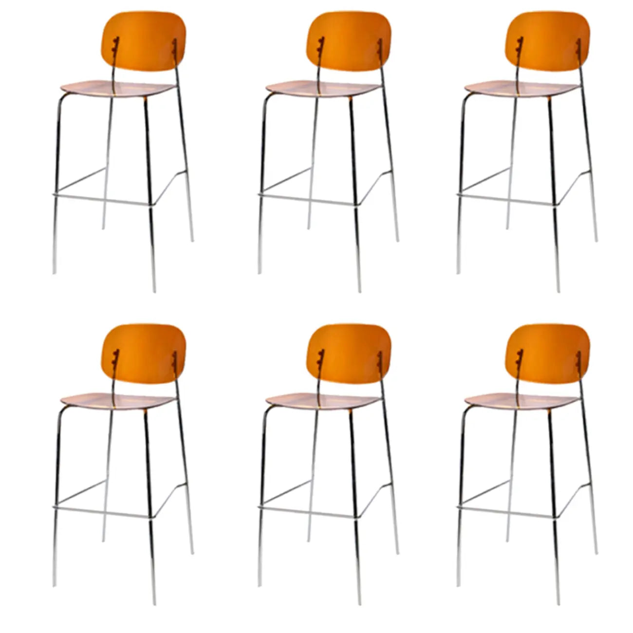 Scandinavian Square Seat Counter Height Acrylic Bar Stools