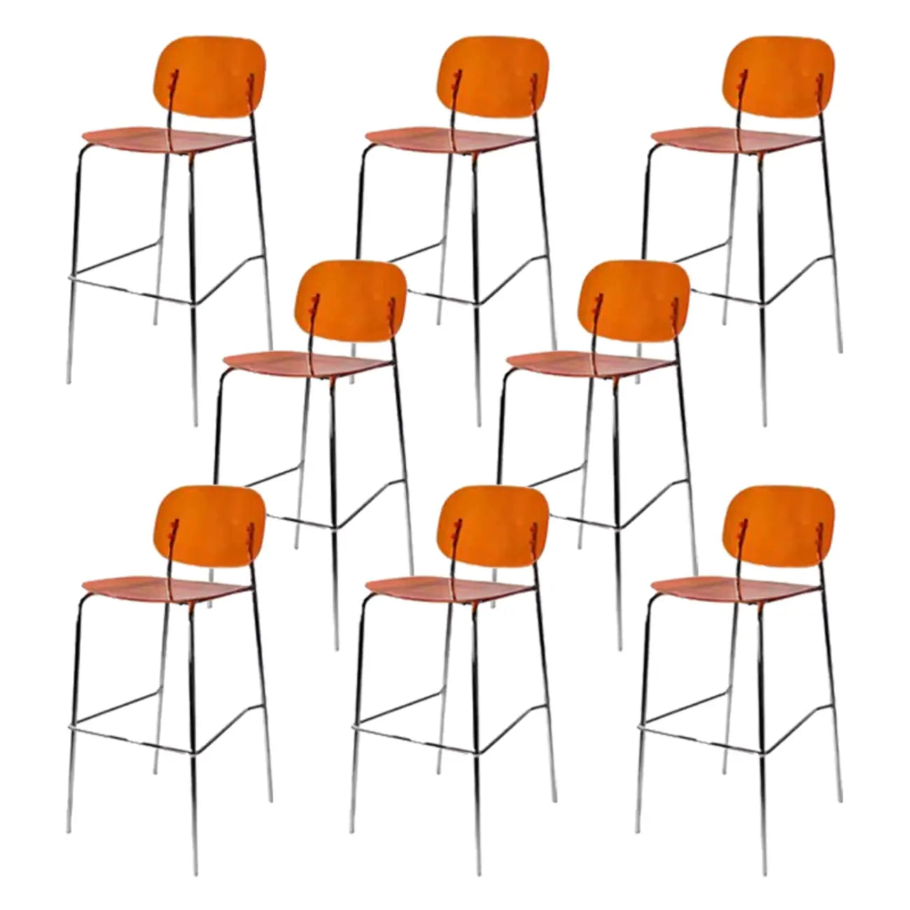 Scandinavian Square Seat Counter Height Acrylic Bar Stools