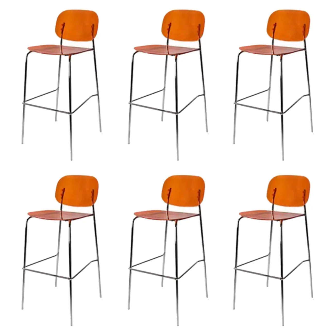 Scandinavian Square Seat Counter Height Acrylic Bar Stools