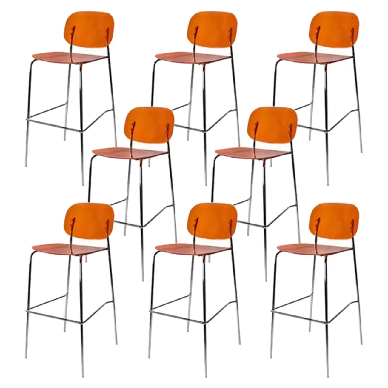 Scandinavian Square Seat Counter Height Acrylic Bar Stools