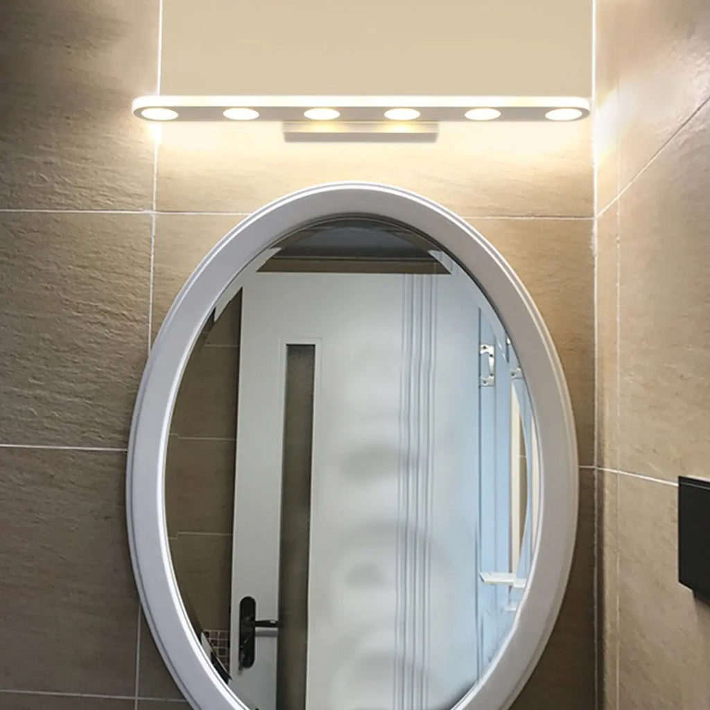 6-Light White Acrylic LED Bar Vanity Light for Bathroom