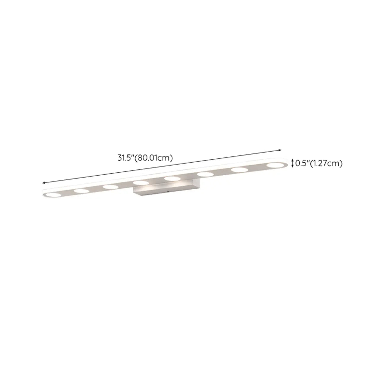 6-Light White Acrylic LED Bar Vanity Light for Bathroom
