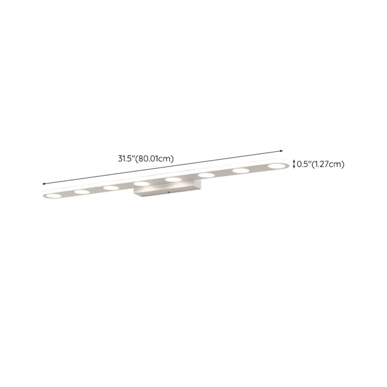 6-Light White Acrylic LED Bar Vanity Light for Bathroom