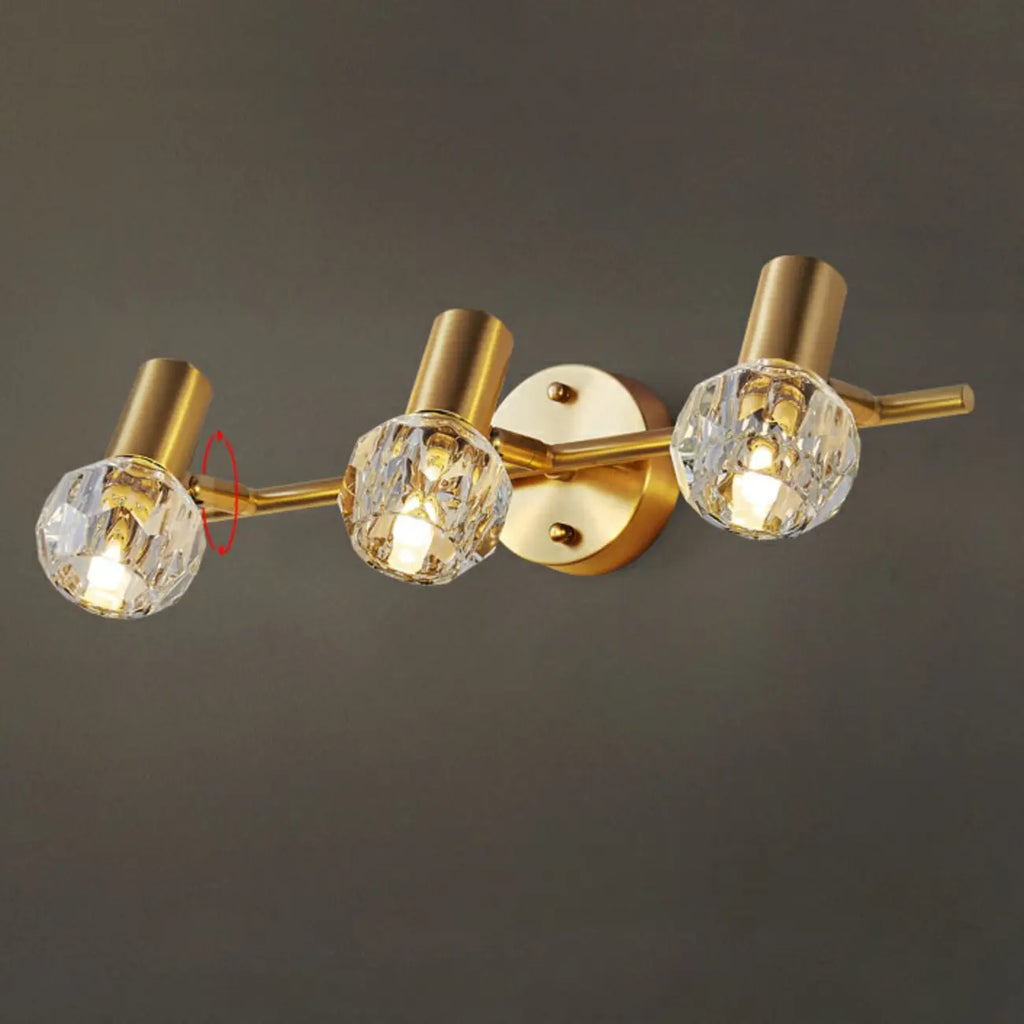 3-Light Modern Gold Crystal Vanity Light for Bathroom