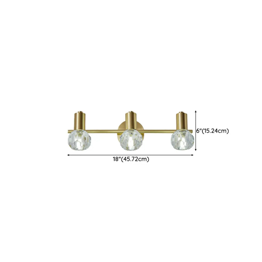 3-Light Modern Gold Crystal Vanity Light for Bathroom