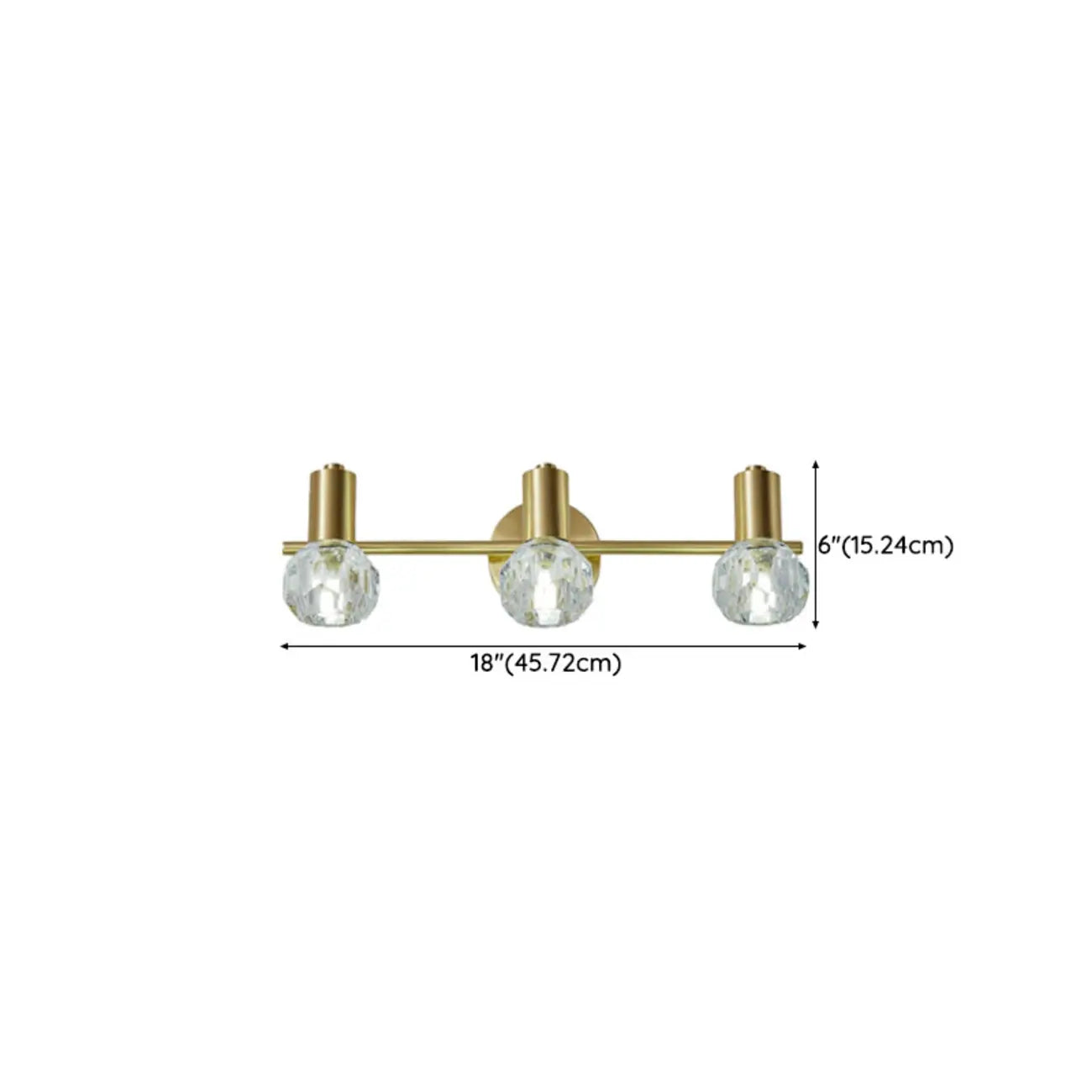 3-Light Modern Gold Crystal Vanity Light for Bathroom