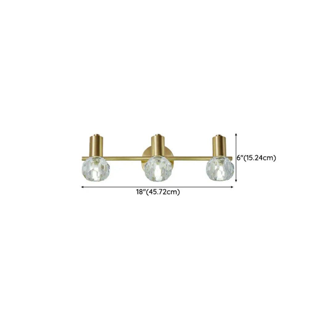 3-Light Modern Gold Crystal Vanity Light for Bathroom