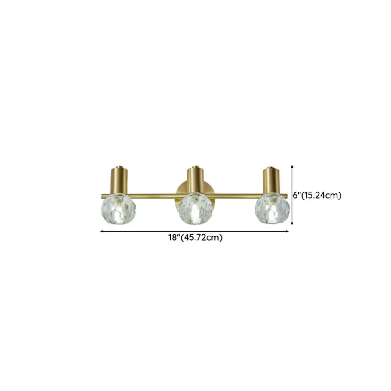 3-Light Modern Gold Crystal Vanity Light for Bathroom