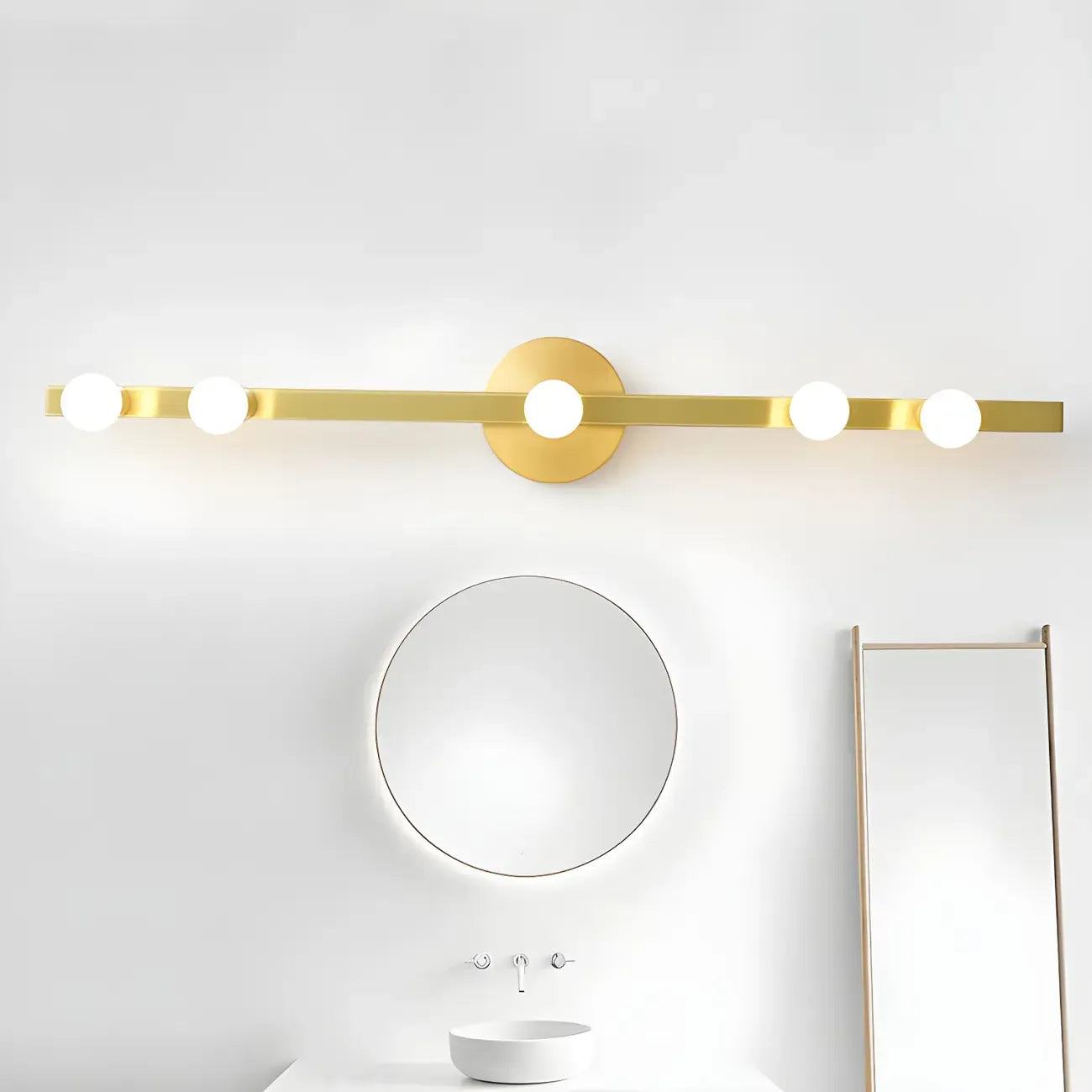 Elegant Metal Vanity Light with Geometric Shape for Bathroom