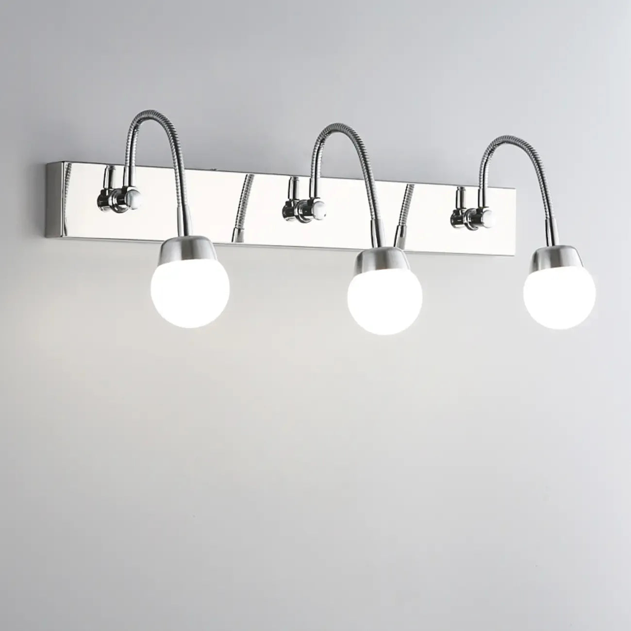 3-Light Modern Silver Vanity Light Dimmable LED for Bathroom