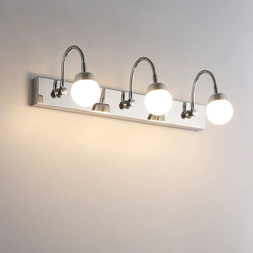 3-Light Modern Silver Vanity Light Dimmable LED for Bathroom