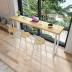 Modern Rustic Pine Wood Top Iron Base Bar Table