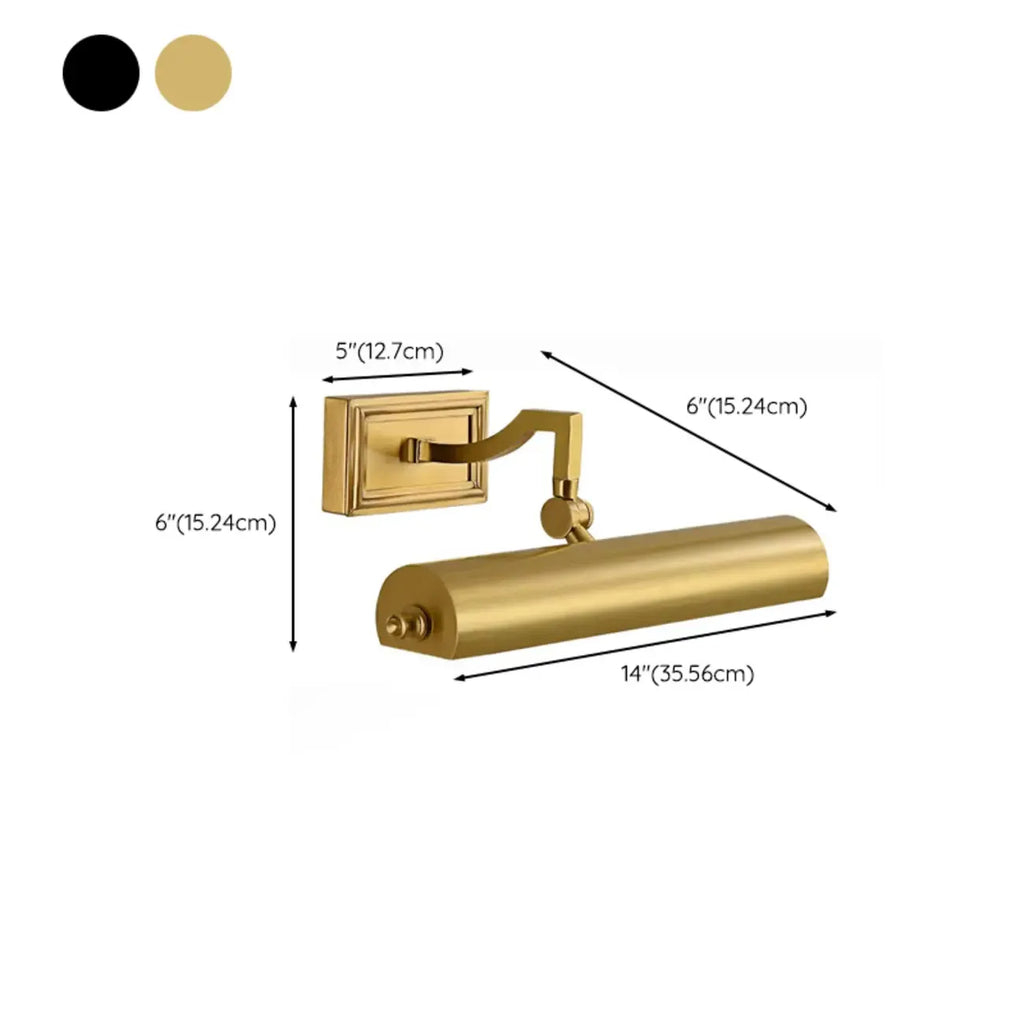 Classic Metal Tube Vanity Light with Copper Shade for Bathroom